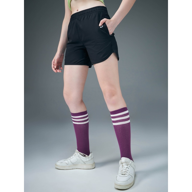 Women Solid Regular Fit Shorts with TS FLEXI