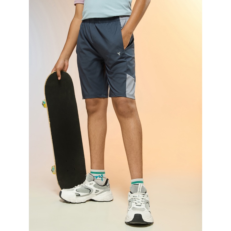 Boys Colorblock Slim Fit Sports Shorts with TS FLEXI