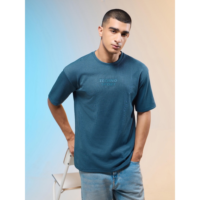 Men Printed Relaxed Fit Round Neck T-shirt with COTFLEX