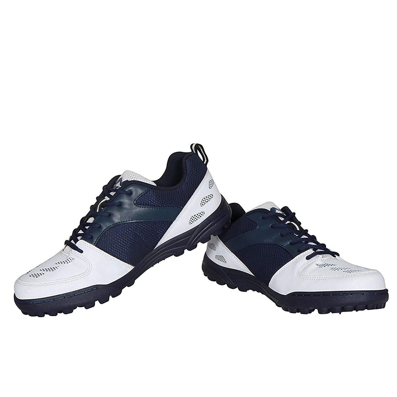 Nivia White/Navy Rubber Sole Caribbean Cricket Shoes