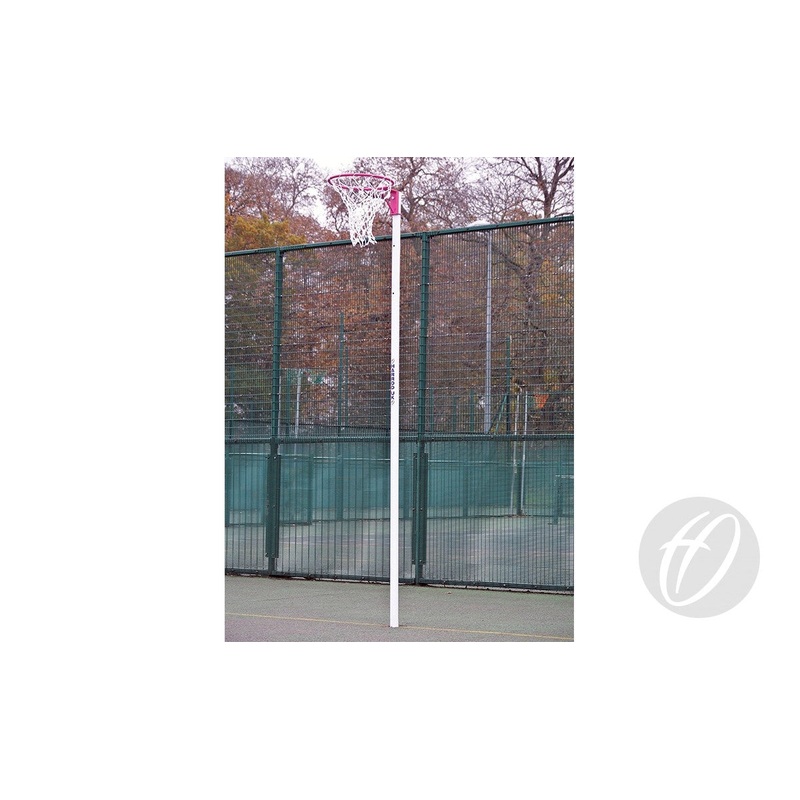 PINK NETBALL POST – SOCKETED 16MM RING