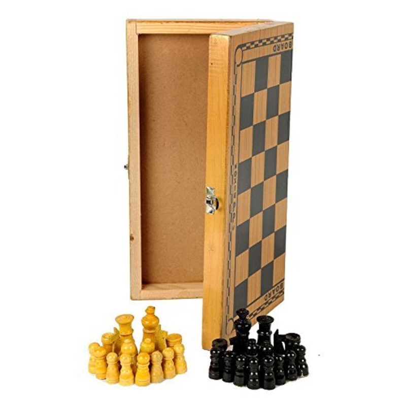 Dixon Wooden Folding Chess(box type) for indoor play with wooden chess coins