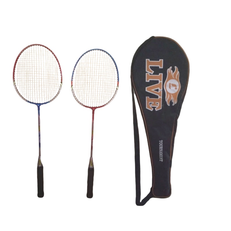 Live Steel Shaft Badminton Racket pair (Pack of 2)
