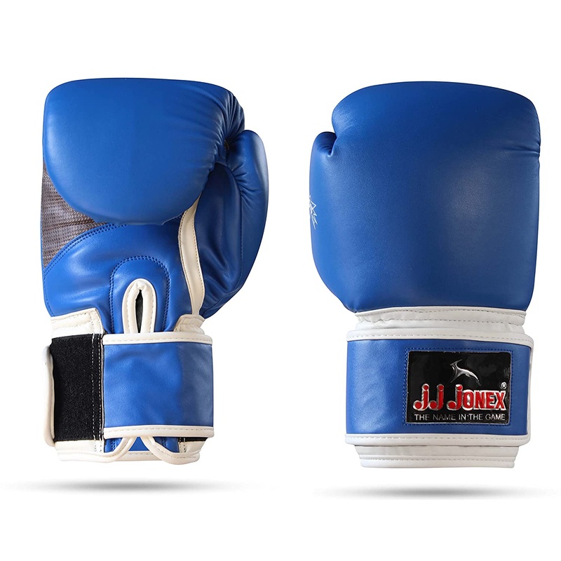 JJ Jonex Big Boss PU Punching Boxing Gloves for Adults and Experts (Blue)