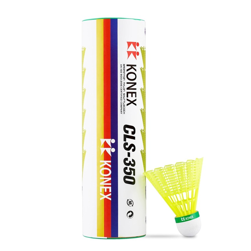 Konex Professional Nylon Badminton Shuttlecocks Pack of 6 Pcs (Yellow)