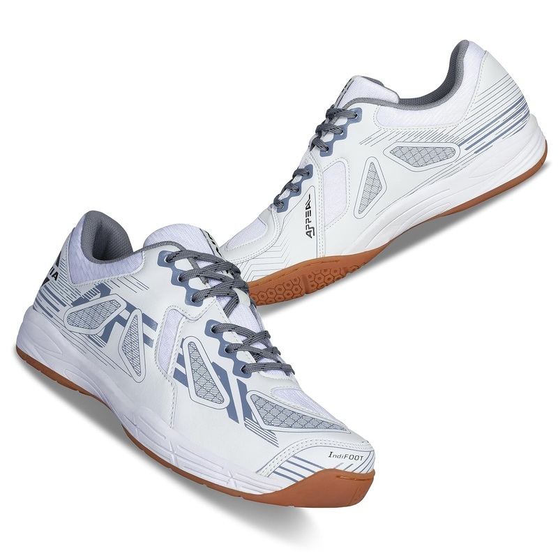 Nivia Appeal 3.0 Non-Marking Badminton Sports Shoes – white/grey