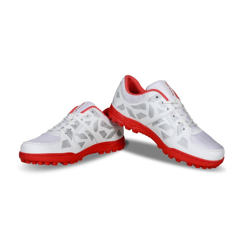 Nivia CARRIBEAN 2.0 Cricket Shoes (White/Red)
