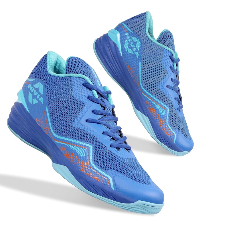 Nivia Warrior 2.0 Basketball Shoes with Soft Cushion EVA Inner Insole (Blue)
