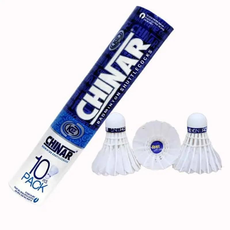 Chinar Badminton Feather Shuttlecock Badminton Birdies for Excellent Gameplay | Ideal for Badminton Enthusiasts (Pack of 10)