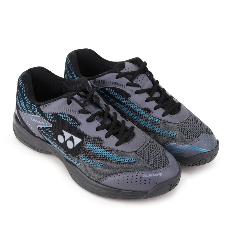 YONEX V200-i Badminton Shoes (Cyan Black)| Made in India | Ideal for Badminton,Squash,Table Tennis,Volleyball | Non-Marking Sole | TRU Cushion | Ergo Shape | Hexagrip |