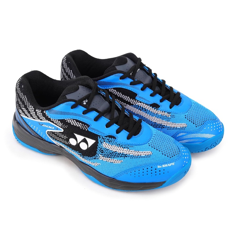 YONEX V200-i Badminton Shoes (HYPER ROYAL SLATE BLACK)| Made in India | Ideal for Badminton,Squash,Table Tennis,Volleyball | Non-Marking Sole | TRU Cushion | Ergo Shape | Hexagrip