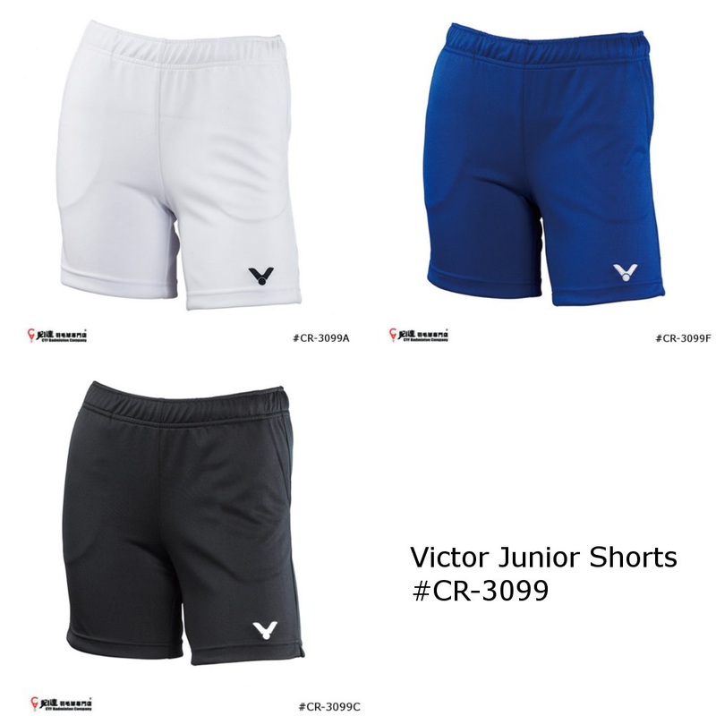 Victor Junior Shorts #CR-3099|C (Black)|F (Royal Blue)|A (White)|J125|J135|J145|J155