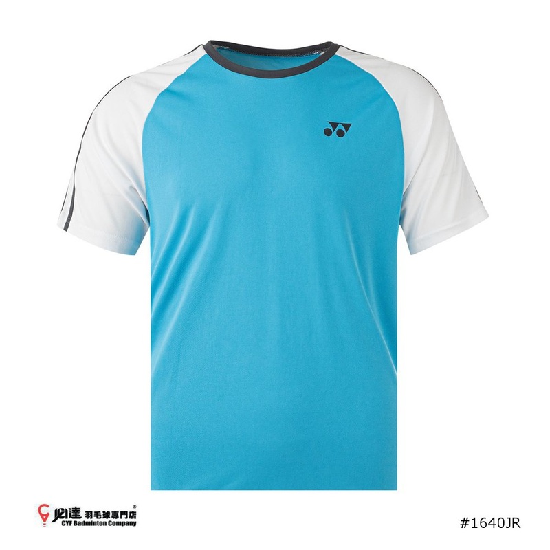 Yonex Junior Round Neck T-shirt 1640JR (Cyan Blue/White)