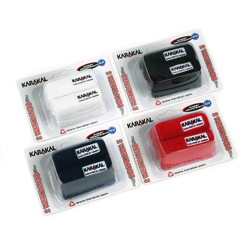 Karakal Wristband Twin Pack|Navy|Black|White|Red