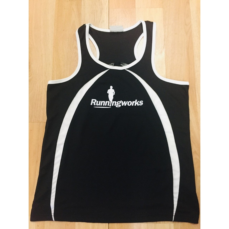 RunningWorks Singlet Mens Black & White