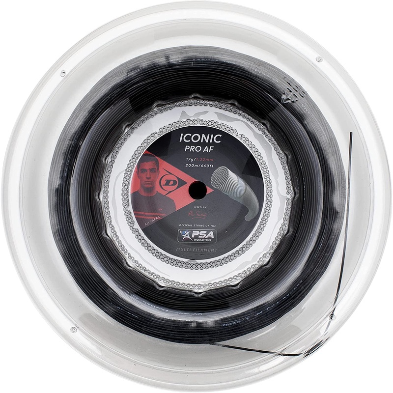 Dunlop Iconic Pro AF Squash String Reel of Black 17g 1.22mm
