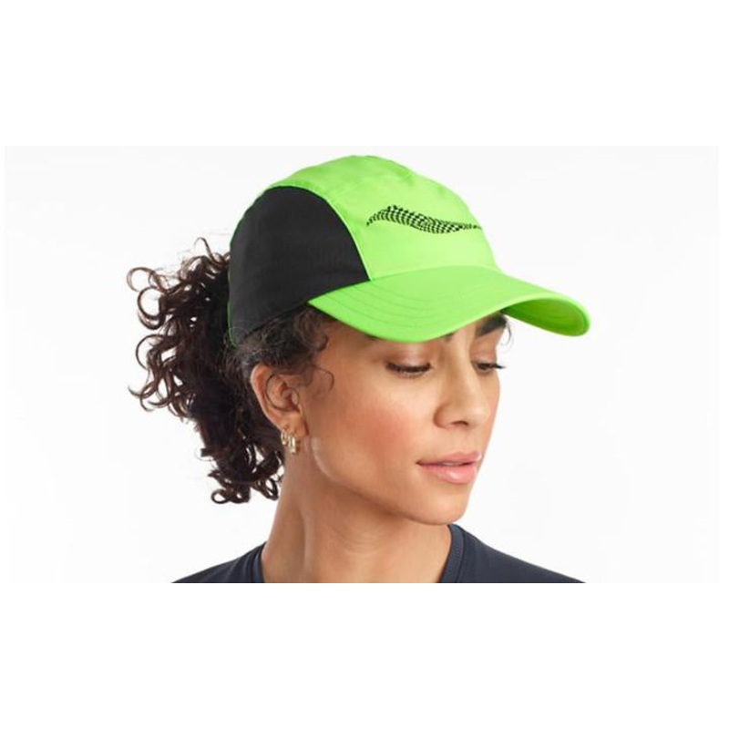 Saucony Outpace Running Hat|Lime/Black|White