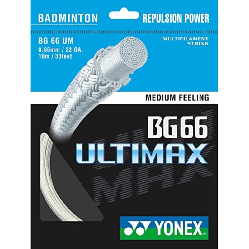 Yonex BG 66 Ultimax Badminton String Set of Metallic White 0.65mm