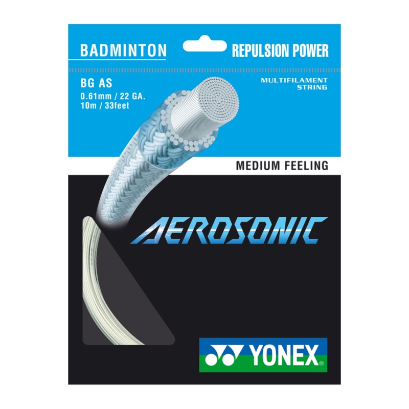 Yonex BG Aerosonic Badminton String Set of White 0.61mm 22ga