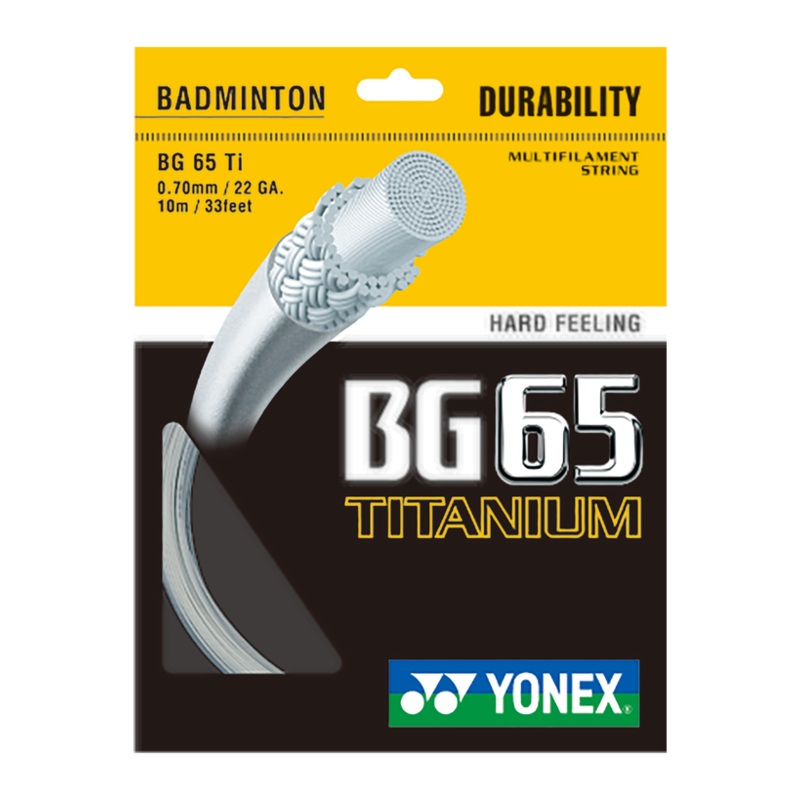Yonex BG65 Titanium Badminton String Set of White 0.70mm 22ga