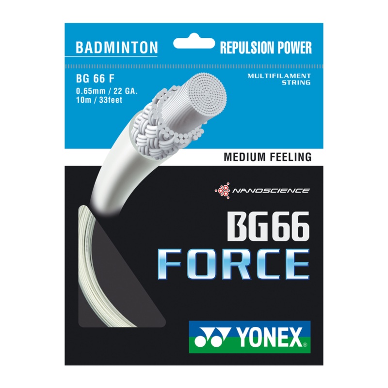 Yonex BG66 Force Badminton String Set of Cyan 0.65 22ga