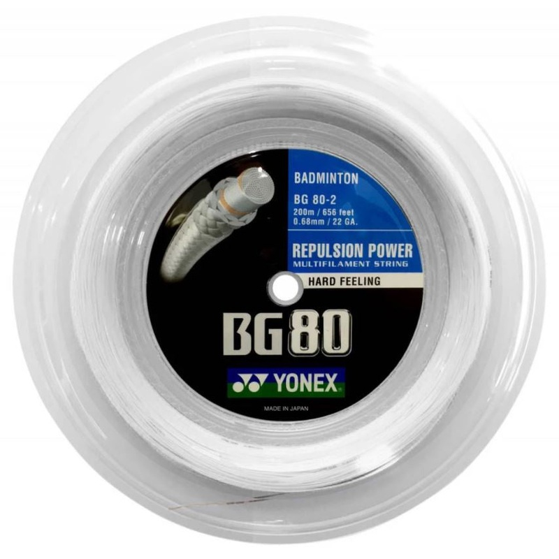 Yonex BG80 Badminton String Reel of White 0.68mm 22ga