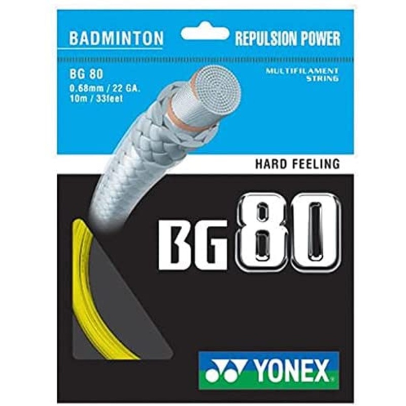 Yonex BG80 Badminton String Set of Set of Yellow 0.68mm 22ga
