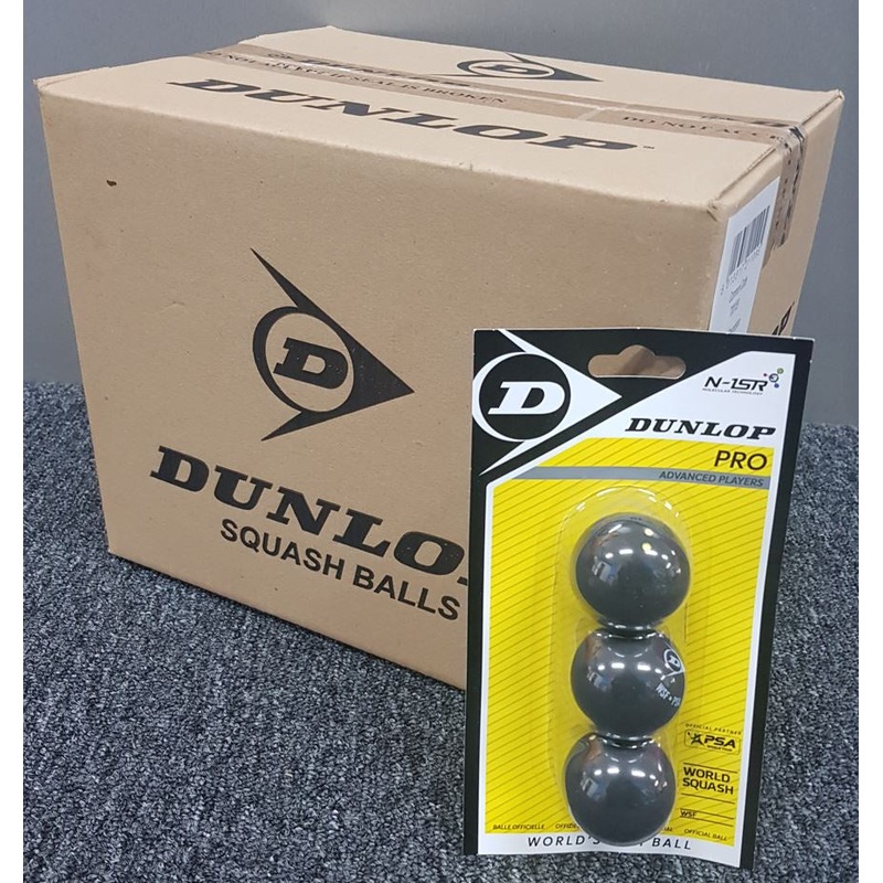 Dunlop Pro Two Dot Squash Ball Carton of 24  Blister Packs of 3(72 Balls)