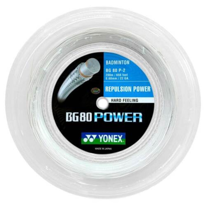 Yonex BG80 Power Badminton String Reel of White 0.68mm 22ga