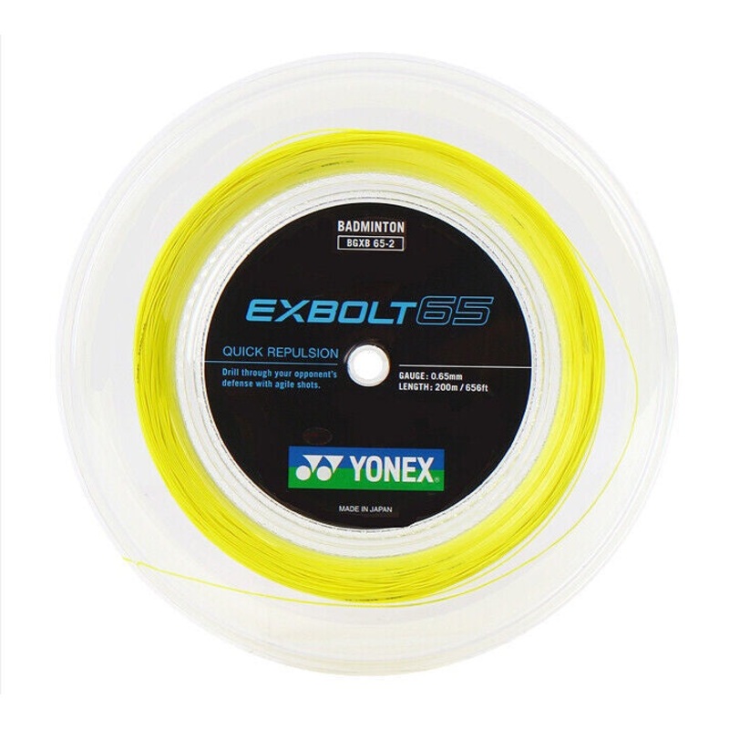 Yonex Exbolt 65 Badminton String Reel of Yellow 0.65mm