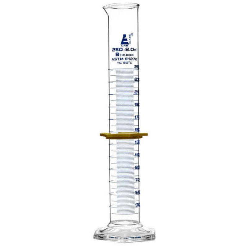 Graduated Glass Measuring Cylinder Class B to ASTM E1272 Std – 250mL