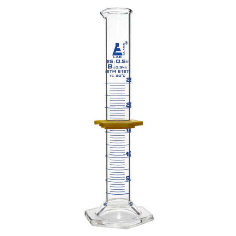 Graduated Glass Measuring Cylinder Class B to ASTM E1272 Std – 25mL