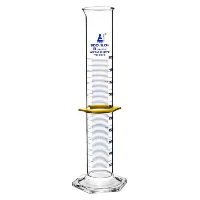 Graduated Glass Measuring Cylinder Class B to ASTM E1272 Std – 500mL