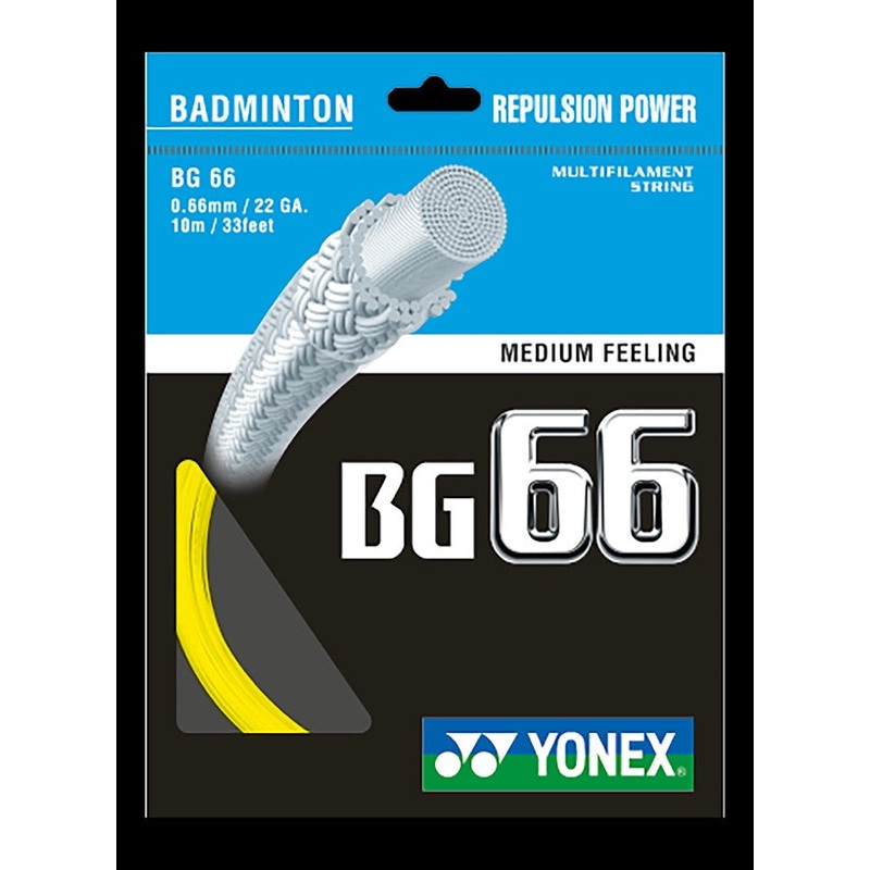 Yonex BG 66 Badminton String Set of Yellow 0.65mm