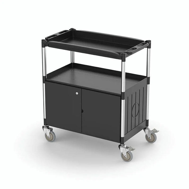 DuraLab Laboratory Trolley Small – 1 Deep Shelf with Lockable Compartment
