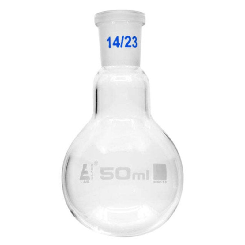 Round Bottom Flask 14/23 Jointed Glass – 50mL x 12pcs