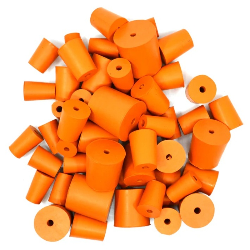 Stopper Rubber – One Hole bottom 19mm,top 22mm, length 28mm ( Pack of 10)