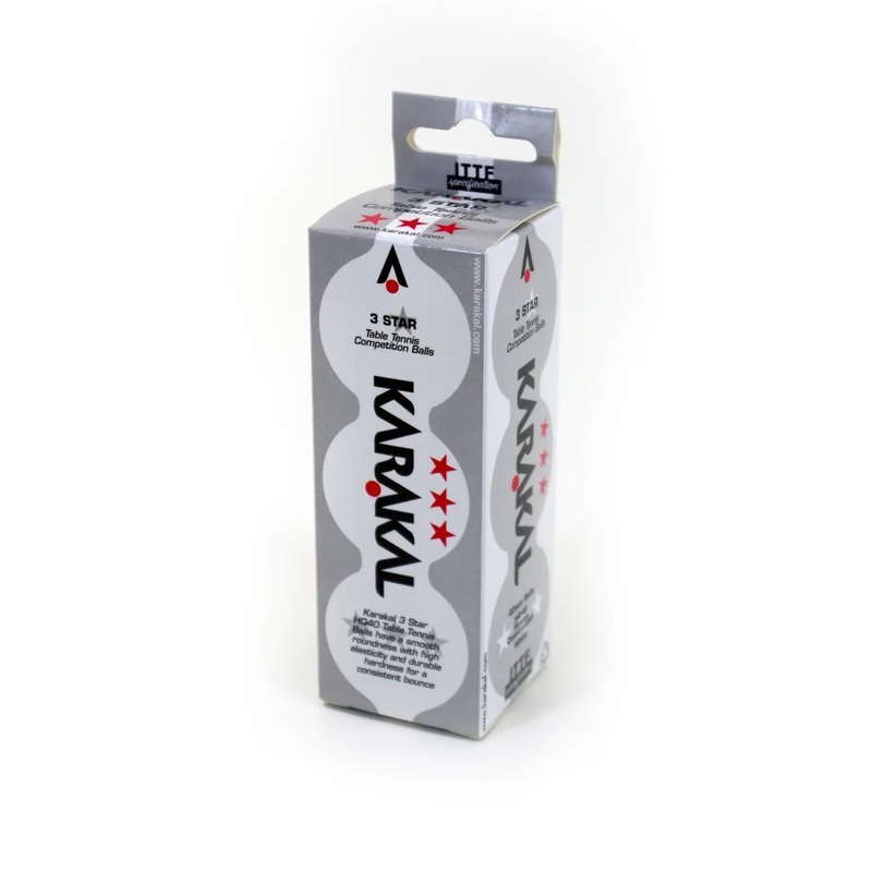 Karakal Table Tennis Balls 3 Star White (3 Pack)
