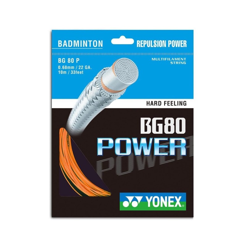 Yonex BG80 Power Badminton String Set of Bright Orange 0.68mm 22ga