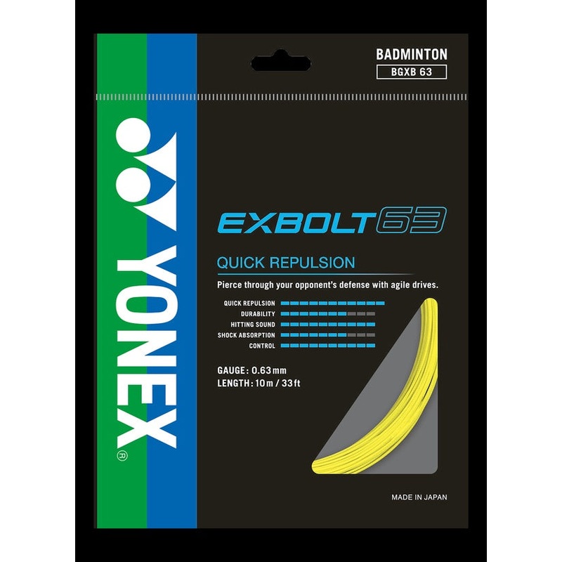 Yonex Exbolt 63 Badminton String Set of Yellow 0.63mm