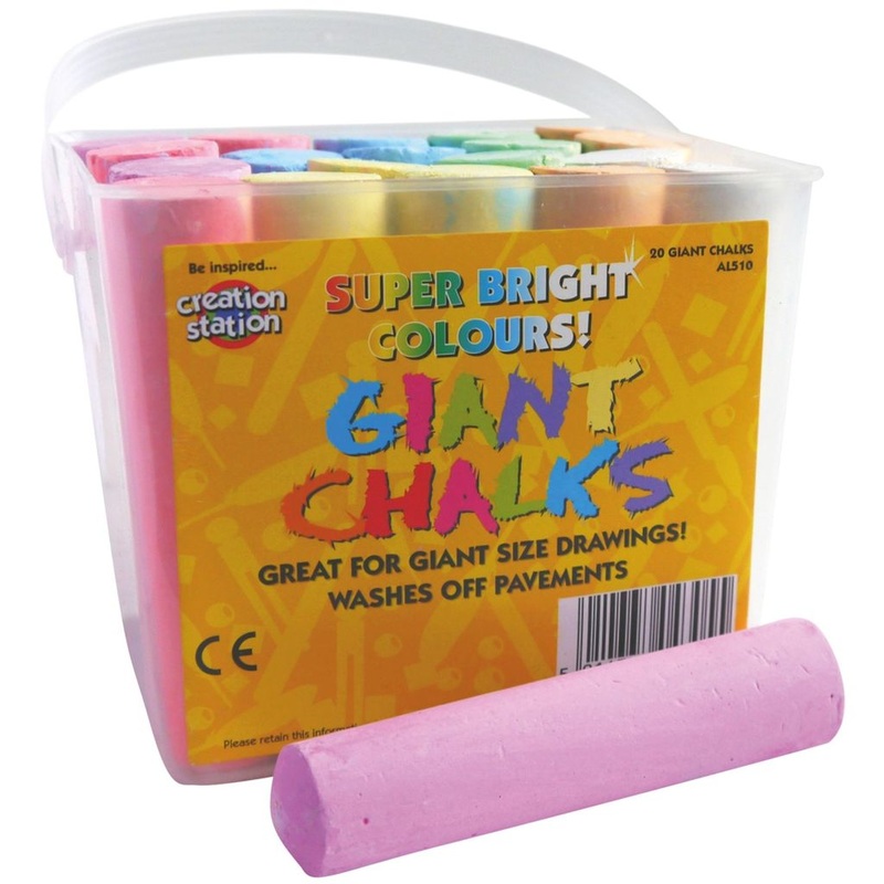 COLOURED PLAYGROUND CHALK  ASSORTED COLOURS, SET OF 20