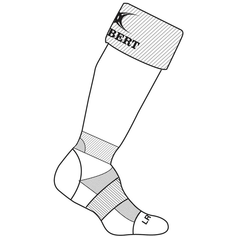 GILBERT KRYTEN II RUGBY SOCKS  WHITE, JUNIOR 3-6