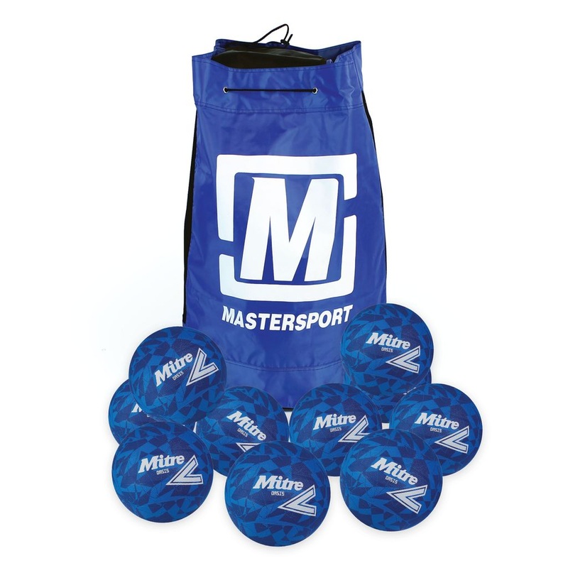 MITRE OASIS NETBALL  SIZE 5, BLUE, BAG OF 10