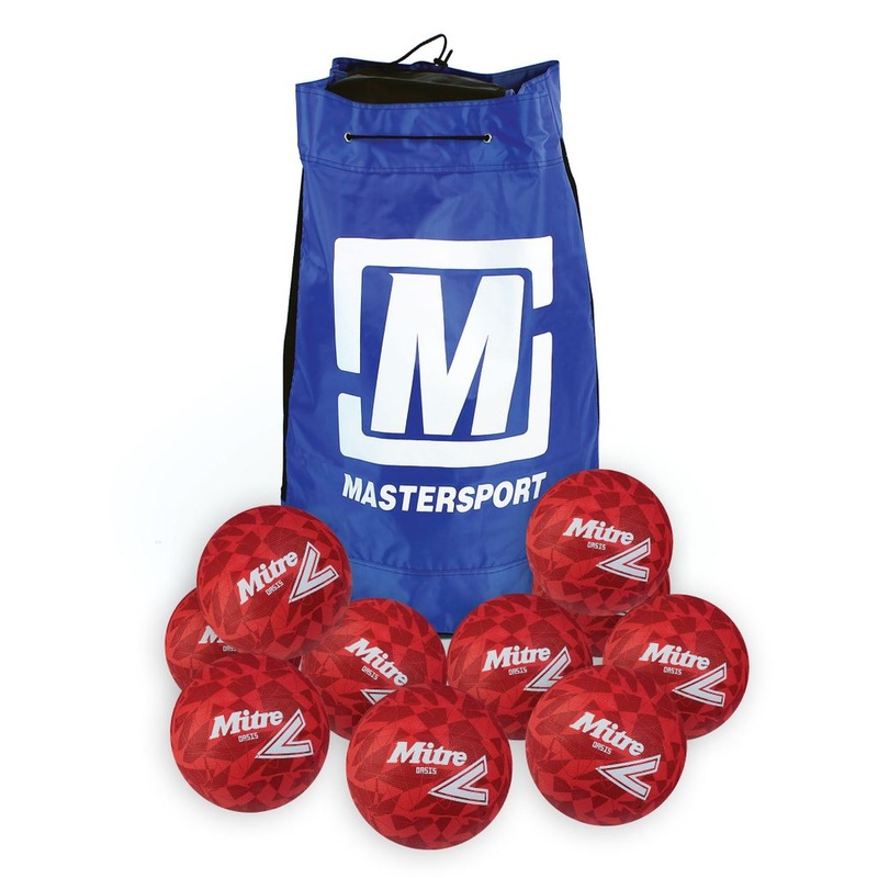 MITRE OASIS NETBALL  SIZE 5 RED, BAG OF 10