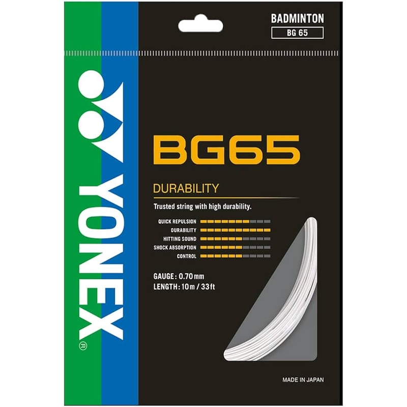 Yonex BG65 Badminton String Set of White 0.70mm 22ga
