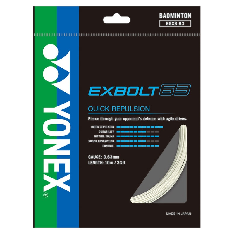 Yonex Exbolt 63 Badminton String Set of White 0.63mm
