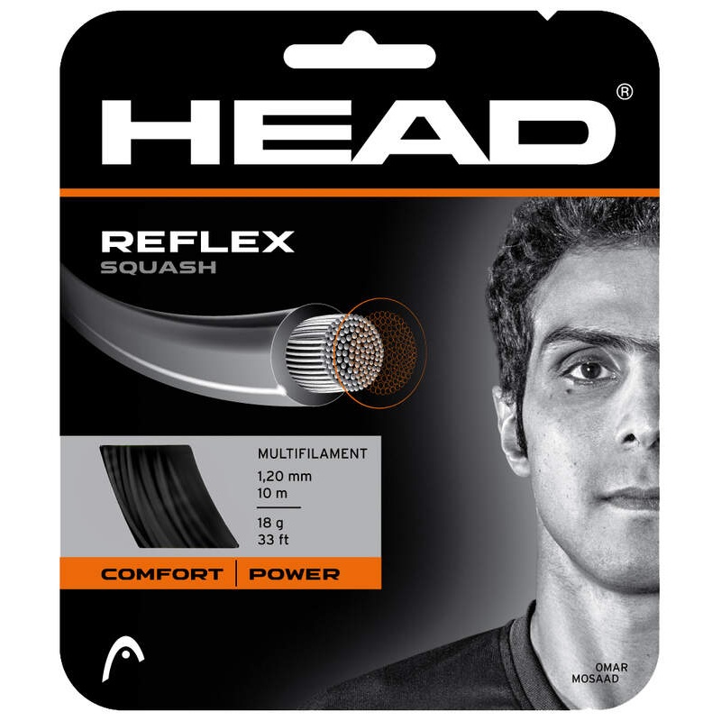 Head Reflex Squash String Set of Black 18g 1.2mm