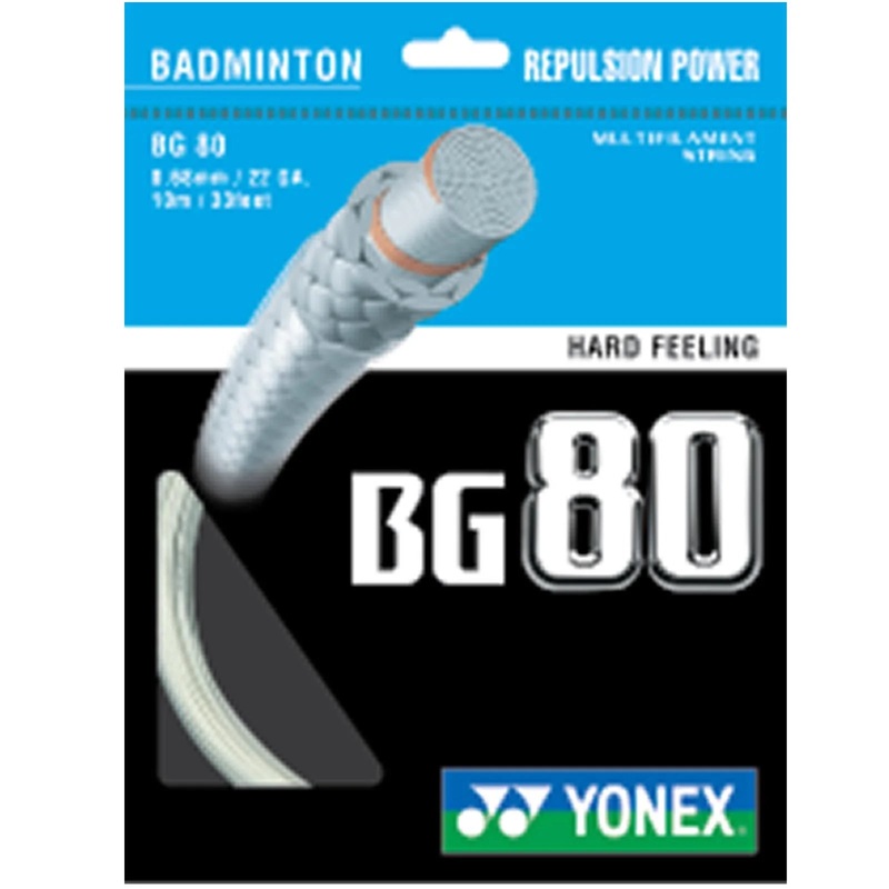 Yonex BG80 Badminton String Set of Set of White 0.68mm 22ga
