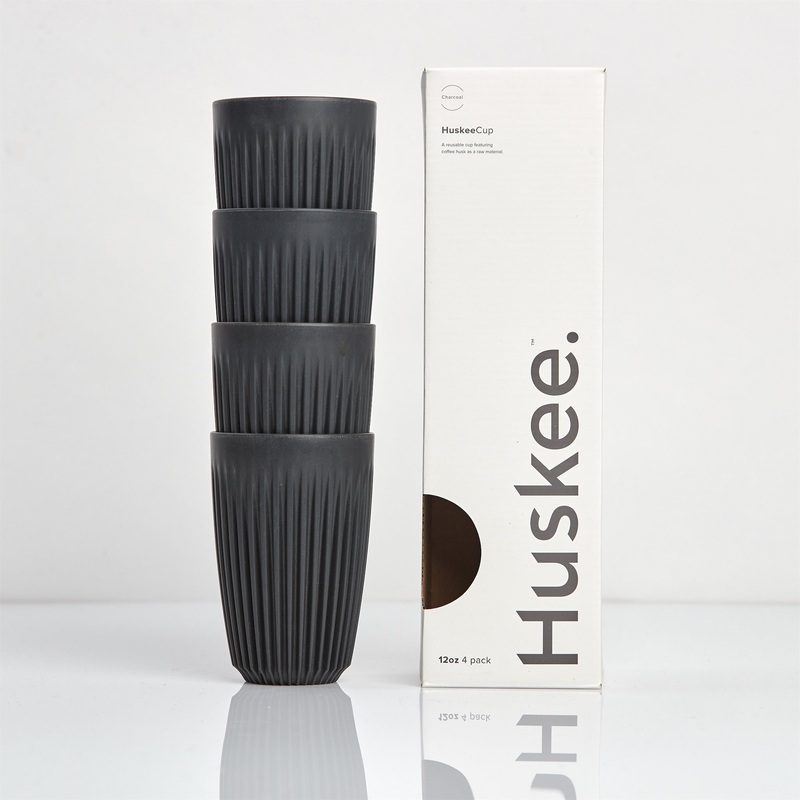 12oz HuskeeCup 4-pack – Charcoal
