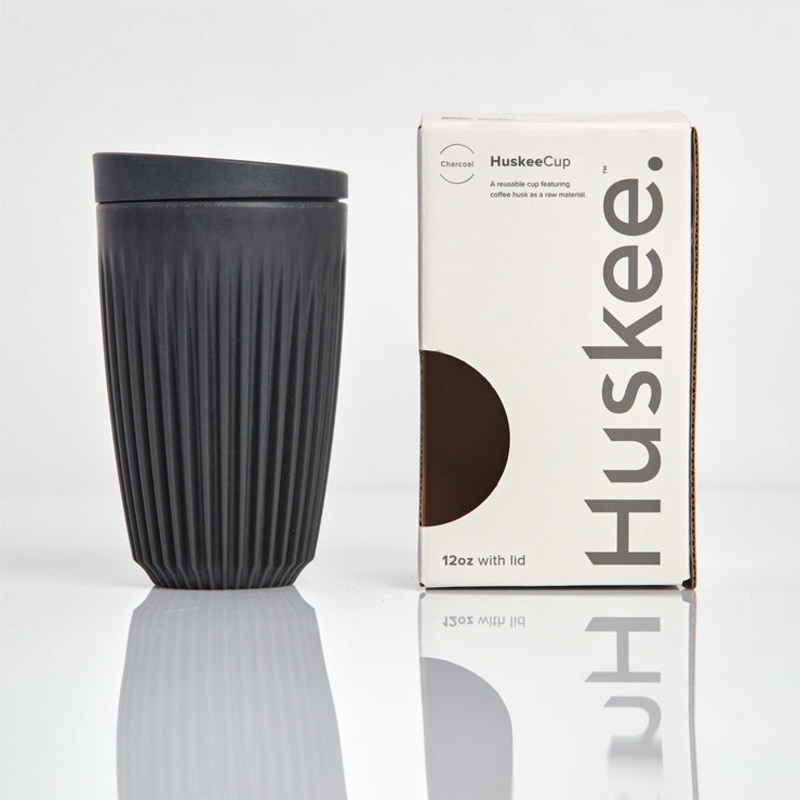12oz HuskeeCup with Lid – Charcoal